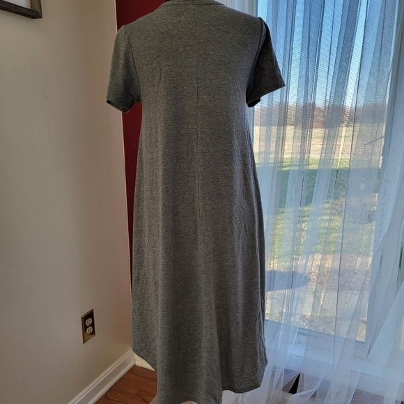 LuLaRoe☆ Solid Gray Carley Short Sleeve T-Shirt Dress Size XXS - Picture 3 of 6